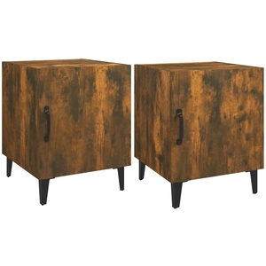 vidaXL Tables de chevet 2 pcs Chêne fumé Bois d'ingénierie pas cher