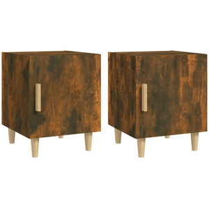 vidaXL Tables de chevet 2 pcs Chêne fumé Bois d'ingénierie pas cher