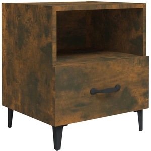 vidaXL Tables de chevet 2 pcs Chêne fumé Bois d'ingénierie pas cher