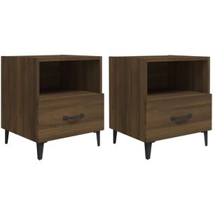 vidaXL Tables de chevet 2 pcs Chêne marron Bois d'ingénierie pas cher