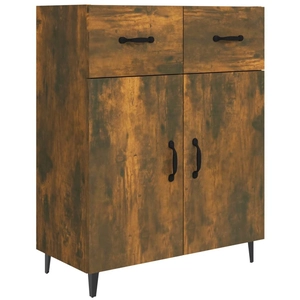 vidaXL Buffet chêne fumé 69,5x34x90 cm bois d'ingénierie pas cher