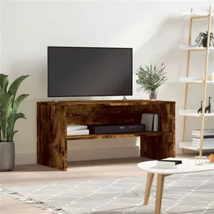 Comparateur de prix : vidaXL Meuble TV chêne fumé 80x40x40 cm bois d'ingénierie