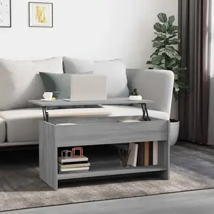 vidaXL Table basse sonoma gris 102x50x52,5 cm bois d'ingénierie pas cher