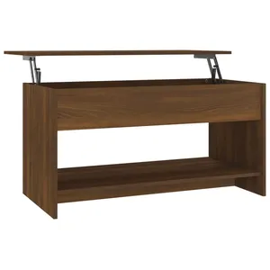 vidaXL Table basse Chêne marron 102x50x52,5 cm Bois d'ingénierie pas cher