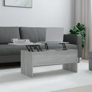 vidaXL Table basse Sonoma gris 102x50,5x46,5 cm Bois d'ingénierie pas cher