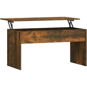 vidaXL Table basse Chêne fumé 102x50,5x52,5 cm Bois d'ingénierie pas cher