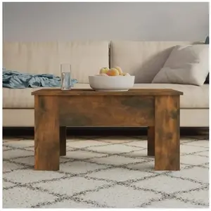 vidaXL Table basse Chêne fumé 79x49x41 cm Bois d'ingénierie pas cher