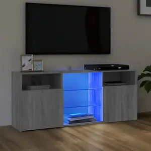 vidaXL Meuble TV avec lumières LED Sonoma gris 120x30x50 cm pas cher