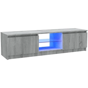 vidaXL Meuble TV avec lumières LED sonoma gris 120x30x35,5 cm pas cher