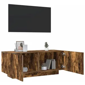 vidaXL Meuble TV Chêne fumé 100x35x40 cm Bois d'ingénierie pas cher