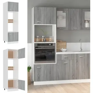 Comparateur de prix : vidaXL Armoire à micro-ondes Sonoma gris 60x57x207 cm