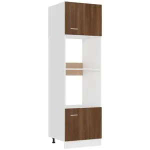 vidaXL Armoire à micro-ondes Chêne marron 60x57x207 cm pas cher