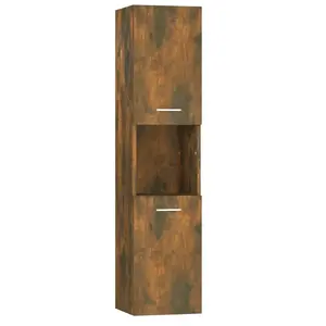 Comparateur de prix : vidaXL Armoire de bain Chêne fumé 30x30x130 cm Bois d'ingénierie