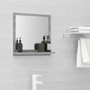 Comparateur de prix : vidaXL Vidaxl Miroir De Bain Sonoma Gris 40x10,5x37 Cm Bois D'ingénierie