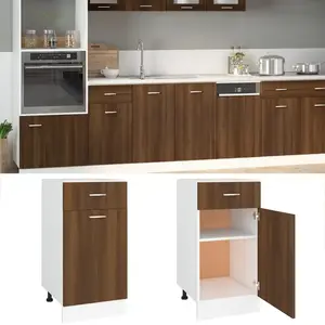 Comparateur de prix : vidaXL Armoire de plancher à tiroir Chêne marron 40x46x81,5 cm
