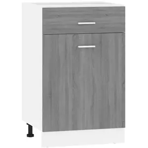 vidaXL Armoire de plancher à tiroir Sonoma gris 50x46x81,5 cm pas cher