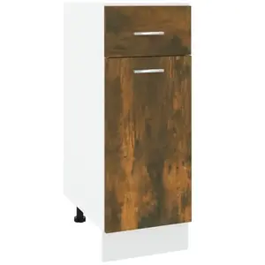 vidaXL Armoire de plancher à tiroir Chêne fumé 30x46x81,5 cm pas cher