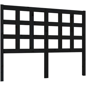 vidaXL Tête de lit Noir 125,5x4x100 cm Bois massif de pin pas cher