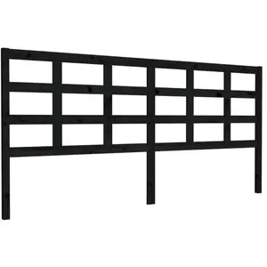vidaXL Tête de lit Noir 205,5x4x100 cm Bois massif de pin pas cher