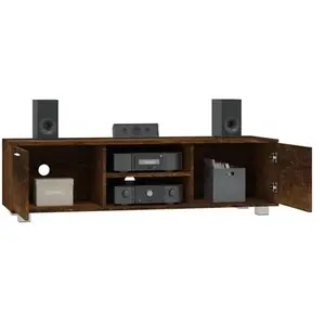 Non communiqué vidaXL Meuble TV Chêne fumé 140x40,5x35 cm Bois d'ingénierie pas cher