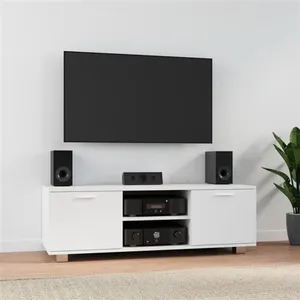 vidaXL Meuble TV Blanc 120x40,5x35 cm Bois d'ingénierie pas cher
