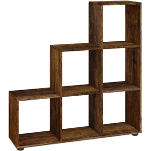 vidaXL Bibliothèque escalier Chêne fumé 107 cm Bois d'ingénierie pas cher