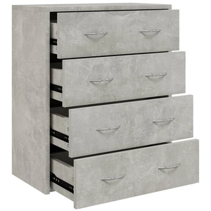 vidaXL Buffet avec 4 tiroirs 60x30,5x71 cm Gris béton pas cher