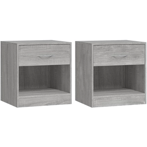 vidaXL Tables de chevet 2 pcs avec tiroir Sonoma gris pas cher