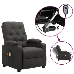 vidaXL Fauteuil électrique de massage Gris foncé Tissu pas cher