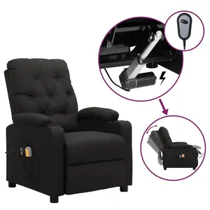 vidaXL Fauteuil électrique de massage Noir Tissu pas cher