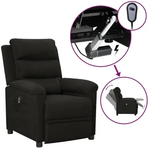 vidaXL Vidaxl Fauteuil Inclinable Électrique Noir Tissu pas cher