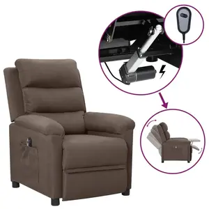 vidaXL Vidaxl Fauteuil Inclinable Électrique Taupe Tissu pas cher