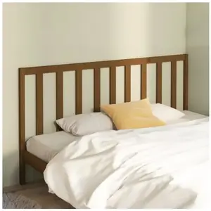 vidaXL Tête de lit Marron miel 206x4x100 cm Bois massif de pin pas cher