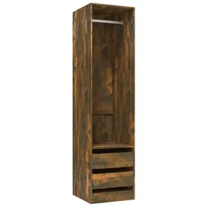 Comparateur de prix : vidaXL Armoire avec tiroirs Chêne fumé 50x50x200 cm Bois d'ingénierie