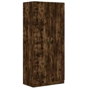 vidaXL Garde-robe Chêne fumé 90x52x200 cm Bois d'ingénierie pas cher