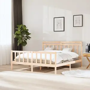 vidaXL Cadre de lit 180x200 cm Super King Bois massif pas cher