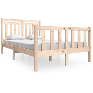 vidaXL Cadre de lit Bois massif 140x200 cm pas cher
