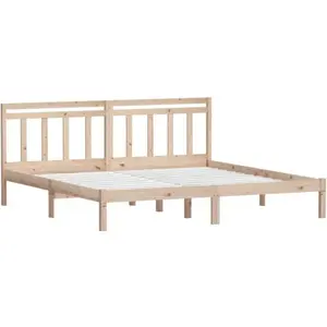 vidaXL Cadre de lit 180x200 cm Super King Bois massif
