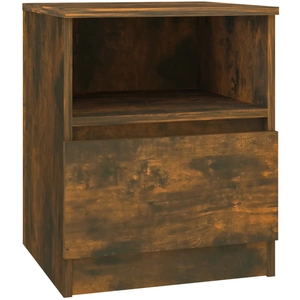vidaXL Table de chevet chêne fumé 40x40x50 cm bois d'ingénierie pas cher