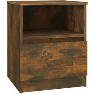 vidaXL Tables de chevet 2 pcs chêne fumé 40x40x50 cm bois d'ingénierie pas cher
