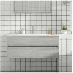 vidaXL Armoire de lavabo Sonoma gris 100x38,5x45 cm Bois d'ingénierie pas cher