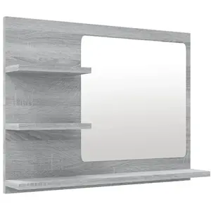 Comparateur de prix : vidaXL Miroir de bain Sonoma gris 60x10,5x45 cm Bois d'ingénierie 815661
