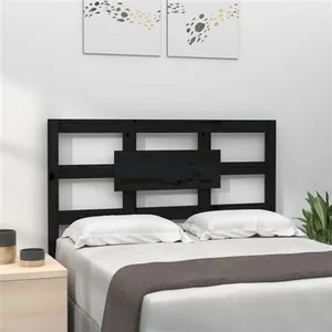 vidaXL Tête de lit Noir 80,5x4x100 cm Bois massif de pin pas cher
