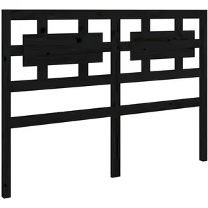 vidaXL Tête de lit Noir 125,5x4x100 cm Bois massif de pin pas cher