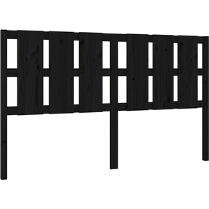 vidaXL Tête de lit Noir 205,5x4x100 cm Bois massif de pin pas cher