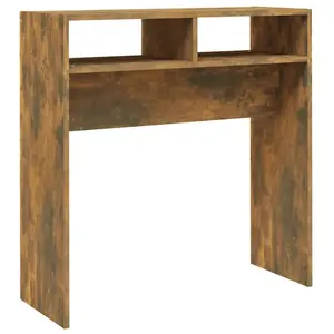 Comparateur de prix : vidaXL Table console Chêne fumé 78x30x80 cm Bois d'ingénierie
