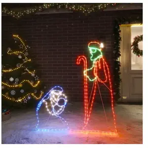 Vidaxl - Figurine de Noël Marie et Joseph avec 264 led 40x55 et 38x100cm n/a pas cher