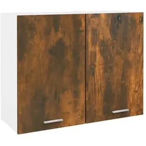 vidaXL Armoire suspendue Chêne fumé 80x31x60 cm Bois d'ingénierie pas cher
