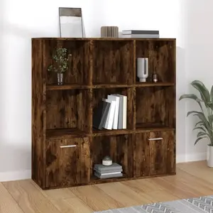 vidaXL Armoire à livres Chêne fumé 98x30x98 cm pas cher