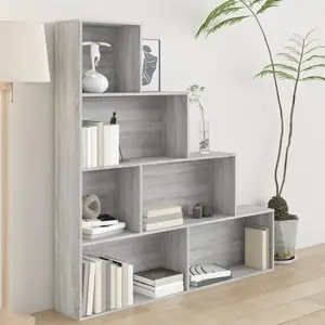 vidaXL Armoire à livres Sonoma gris 155x24x160 cm pas cher